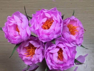 How To Make Paper Peony From Crepe Paper - Craft Ideas