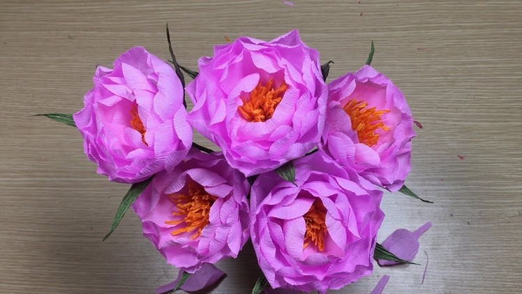 How To Make Paper Peony From Crepe Paper - Craft Ideas