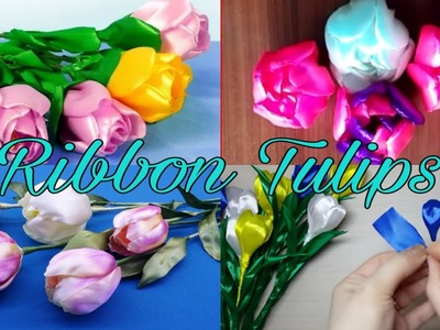 HOW TO: MAKE RİBBON TULİPS.3 EASY DİY FLOWERS İDEAS At Home
