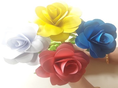 How To Make Rose With Paper – Easy Rose Paper Flowers | DIY Paper Rose
