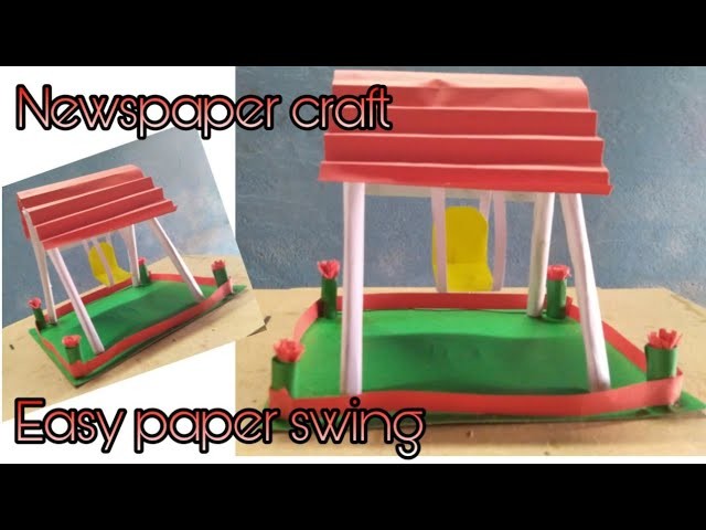 Newspaper swing craft. Paper craft. easy paper swing. easy paper craft