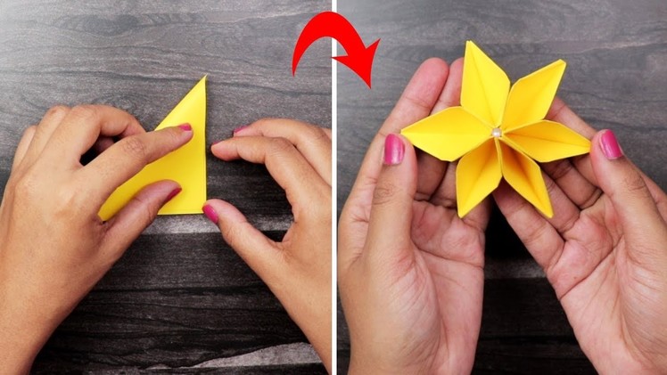 Origami easy paper flower diy | very easy to make | paper craft ideas 2019 | Craftsbox