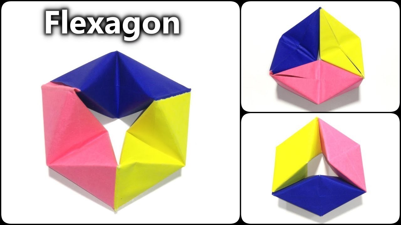 Origami Flexagon Infinite Rotating Tetrahedron DIY Modular Paper Flexagon