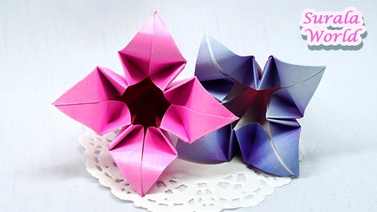 Origami Flower, Lily (How to make a paper flower, DIY, Tutorial)