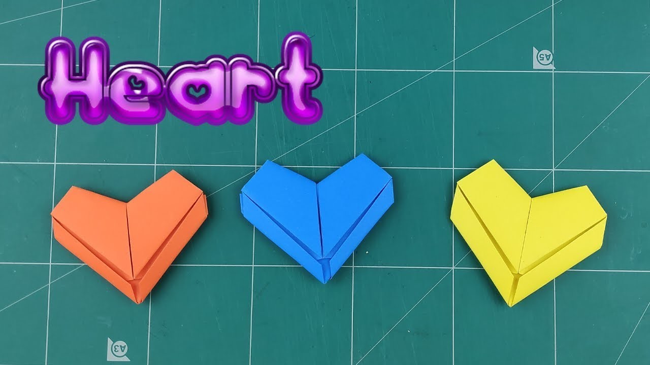 Origami Heart Paper Craft, How To Make an Easy 3D Heart Tutorial, DIY