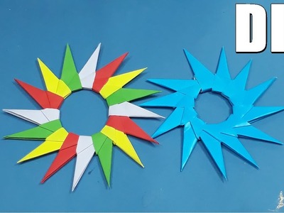 Origami star easy -hiasan dinding  bintang warna warni dari kertas lipat-DIY Handycraft