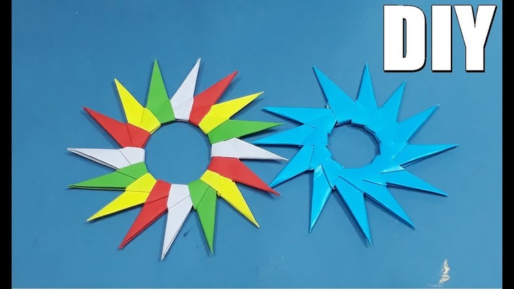 Origami star easy -hiasan dinding  bintang warna warni dari kertas lipat-DIY Handycraft