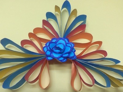 Paper Flower Wall Hanging | DIY Hanging Flower Wall Decoration | diy paper wall hanging | 4mw