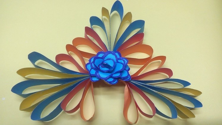 Paper Flower Wall Hanging | DIY Hanging Flower Wall Decoration | diy paper wall hanging | 4mw
