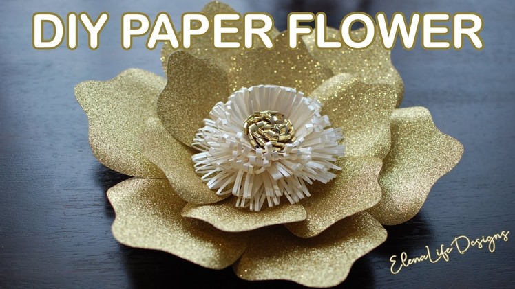 Paper Flower with Center - How to make Paper Flower - DIY Paper Flower - ElenaLifeDesigns