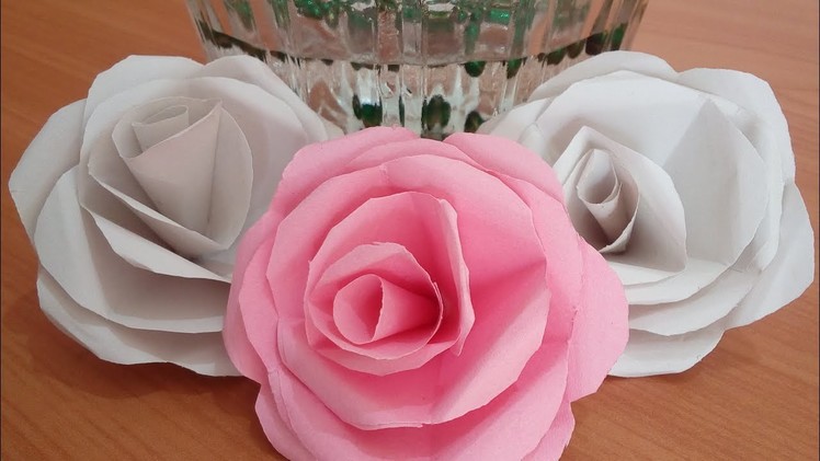 Paper Rose | Easy Paper Flowers | DIY | Handmade Flowers | Flowers from Paper Tutorial | PaperFlower