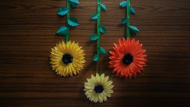 Paper Sunflower flower for backdrop decoration (Paper craft)