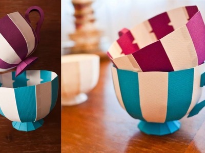 Paper Teacup Tutorial | Paper Crafts DIY | 3D Paper Teacup Tutorial