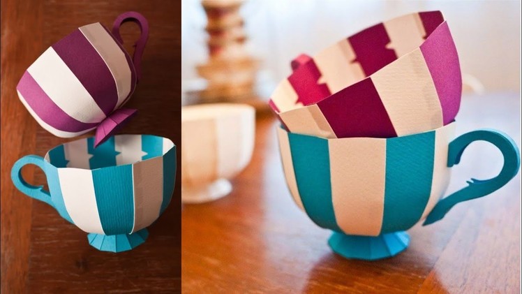 Paper Teacup Tutorial | Paper Crafts DIY | 3D Paper Teacup Tutorial