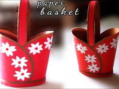 Simple paper basket craft. handmade paper basket easy. paper craft