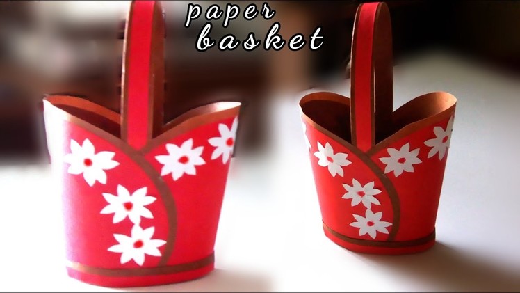 Simple paper basket craft. handmade paper basket easy. paper craft