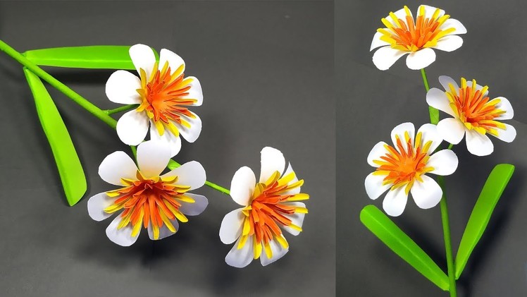 Stick Flower: Easy Way to Make Stick Flower Making Idea!! Paper Craft | Abigail Paper Crafts