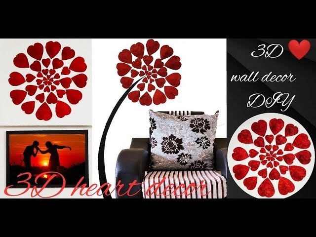 Paper 3d Heart Wall Decor Diy Decor Wall Sticker Diy