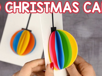 3D Paper Ornament Christmas Card - simple Christmas craft for kids
