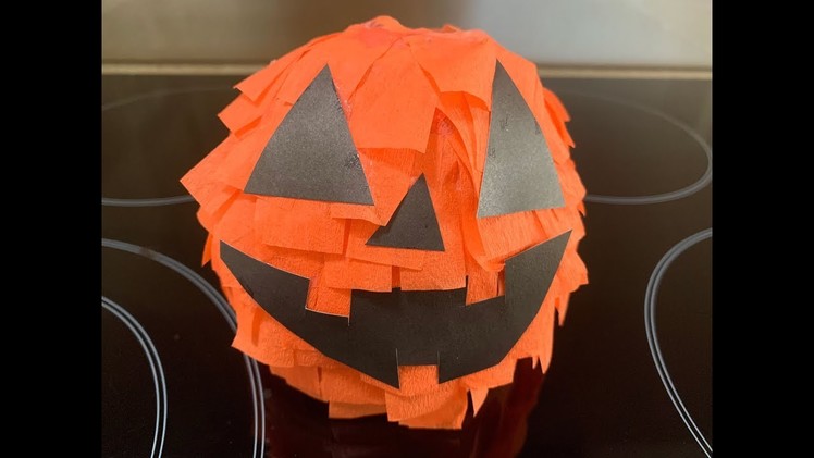 ASMR | Halloween Jack-O-Lantern Paper Mache Art & Craft (no talking)