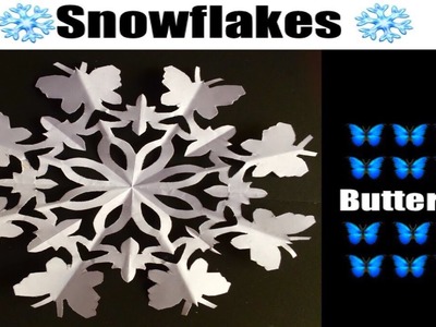 Christmas decoration ideas.school bulletin board decoration.butterflies snowflakes.easy kids craft