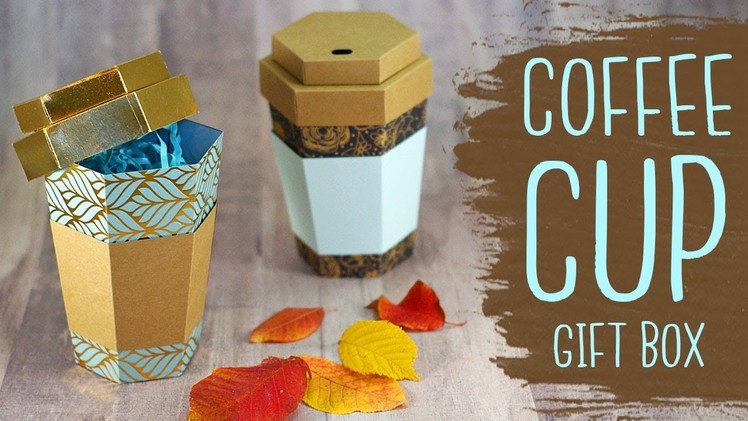 Coffee Cup Gift Box Papercraft Tutorial + Free Template ☕ DIY Gift Box