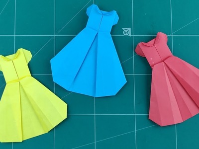 Cute Origami Dress Tutorial | How To Make A Simple Paper Dress | DIY Handcraft Paper Folding Craft