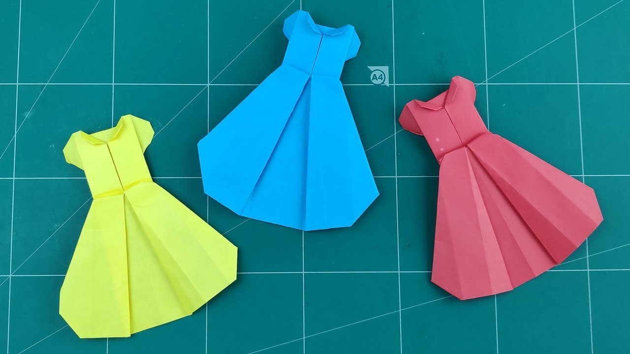 Cute Origami Dress Tutorial How To Make A Simple Paper Dress Diy Handcraft Paper Folding Craft