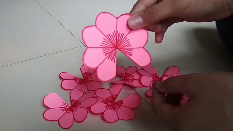 DIY 3D Flower Pop Up Card Tutorial. Easy Handmade Card