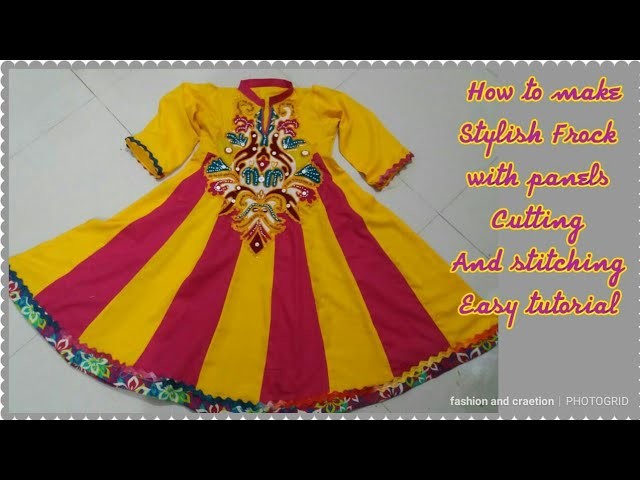 DIY-Anarkali designer frock.anarkali dress design cutting and stitching full tutorial