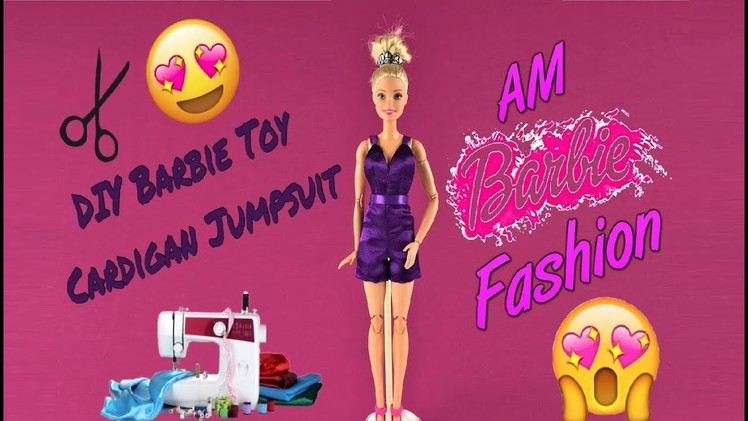 DIY Barbie Toy Cardigan Jumpsuit - Barbie Fashion Clothes Tutorial for kids Girls