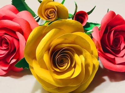 DIY Beautiful Paper Rose. Rose Tutorial. Easy Paper Craft Ideas at Home