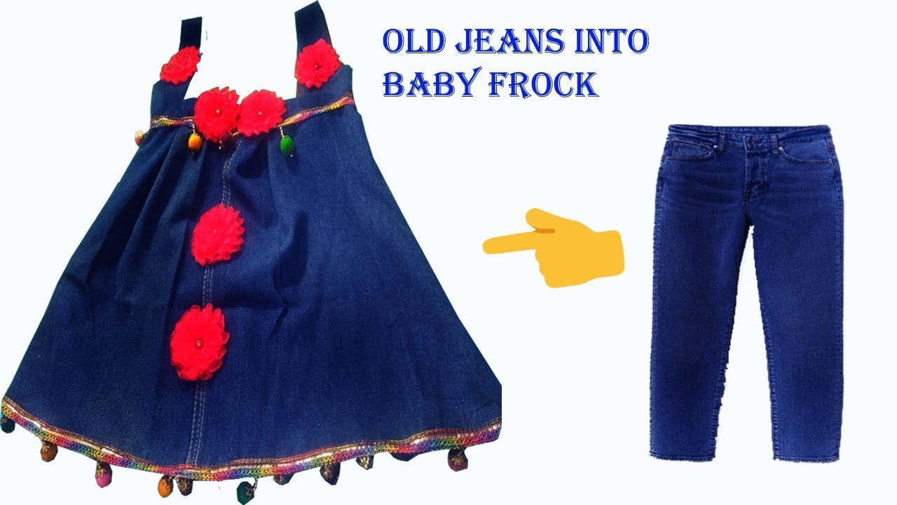 old jeans baby frock