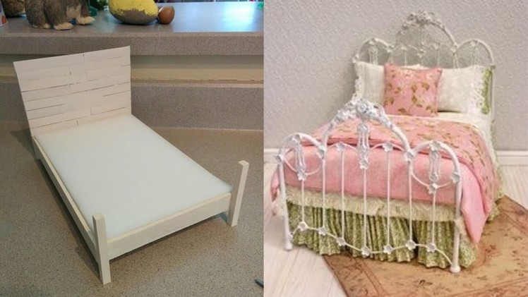 DIY Dollhouse Miniature Modern Sofa Tutorial -doll bed (doll craft)