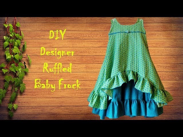 DIY Double Layer Ruffled Baby Frock Cutting And Stitching Tutorial
