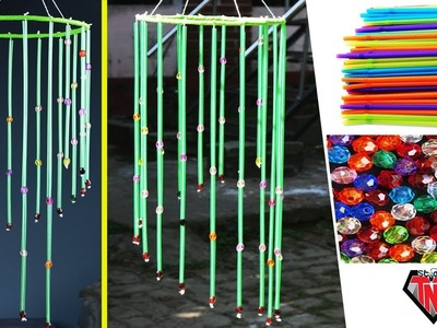 DIY Drinking Straw Gorgeous Wind Chime | Straw Craft Idea | Best out of Waste | Straw Wall Hanging