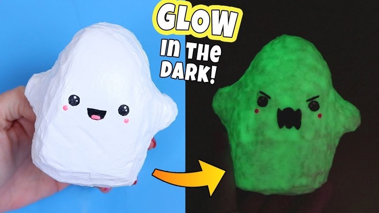 DIY HALLOWEEN GHOST SQUISHY! It changes and glows in the dark!