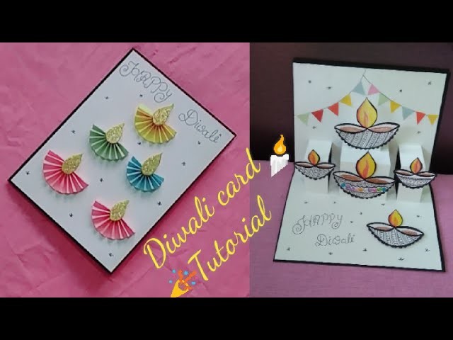 DIY : Handmade Diwali card tutorial.Beautiful handmade Diwali card.Diwali card project work for kids