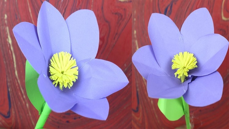DIY Homemade Stick Flower | Stick Flower Making With Color Paper for Room Decoration | Safa Crafts