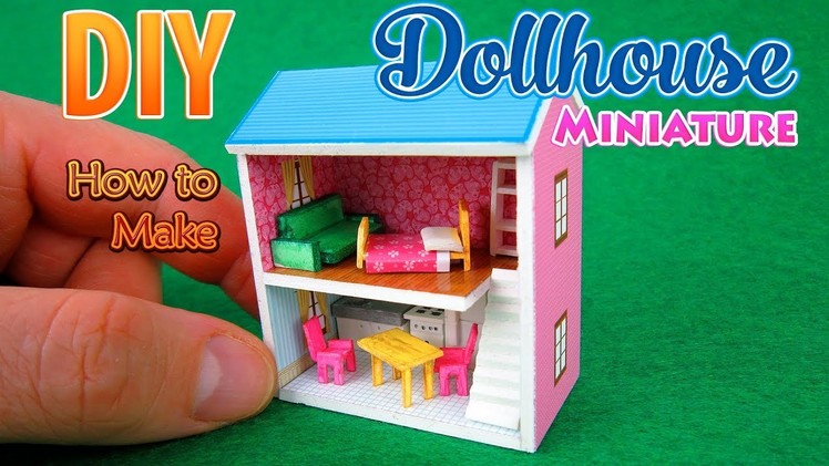 DIY Miniature Dollhouse with Furniture | No Polymer Clay