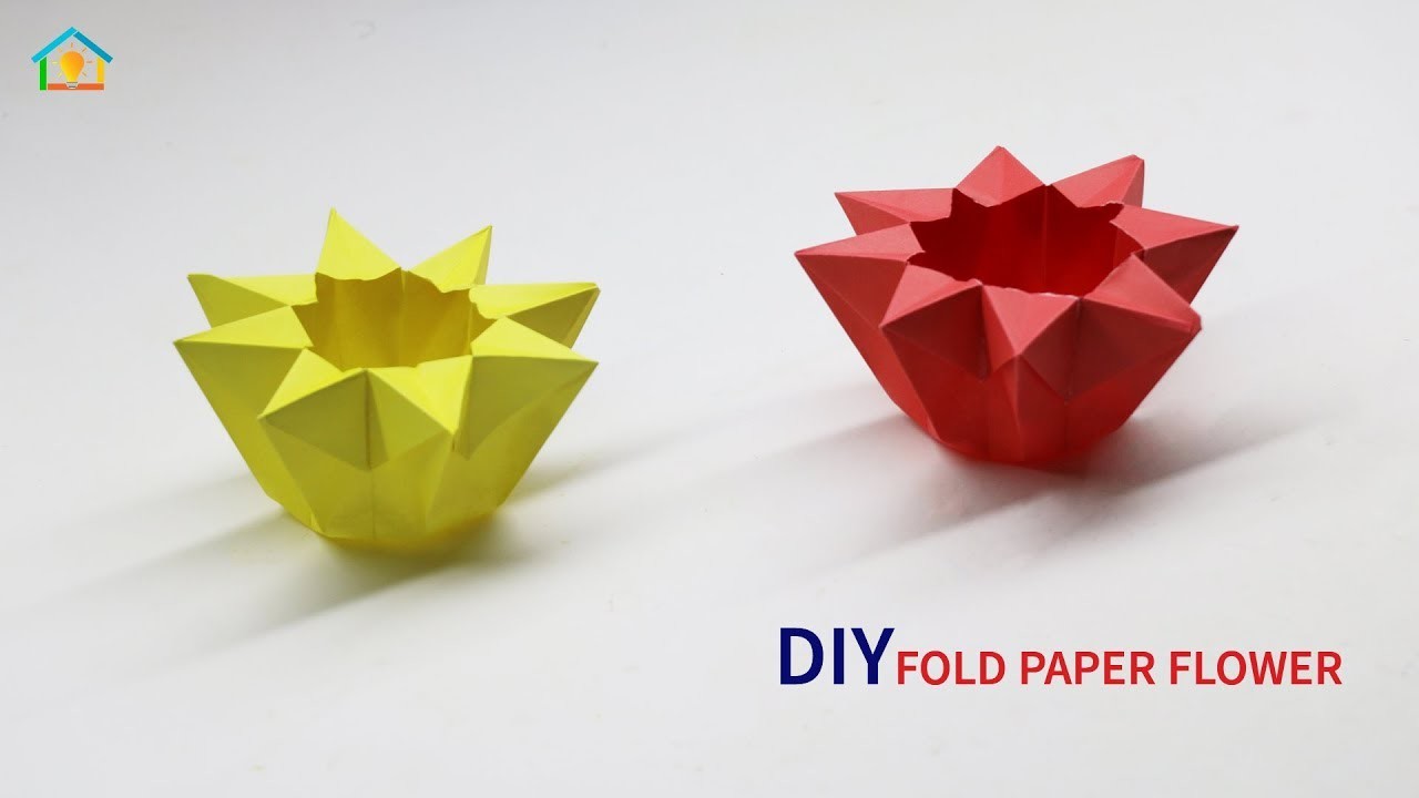 Diy Paper Craft Fold Paper Flower, How To Make Origami Fold Paper Flower