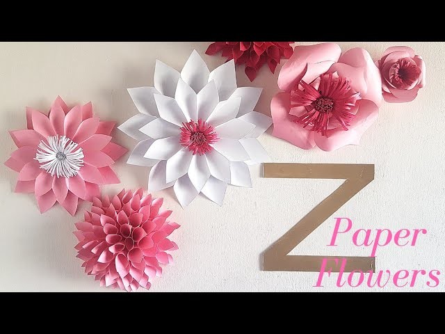DIY PAPER FLOWER TUTORIAL. 3 EASY PAPER FLOWER DESIGNS