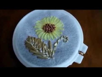 DIY Satin Ribbon Embroidery Sun Flower