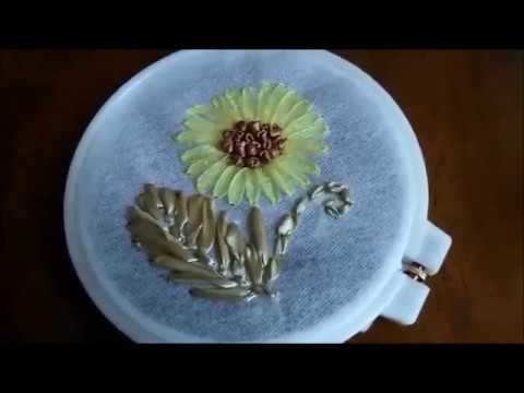 DIY Satin Ribbon Embroidery Sun Flower