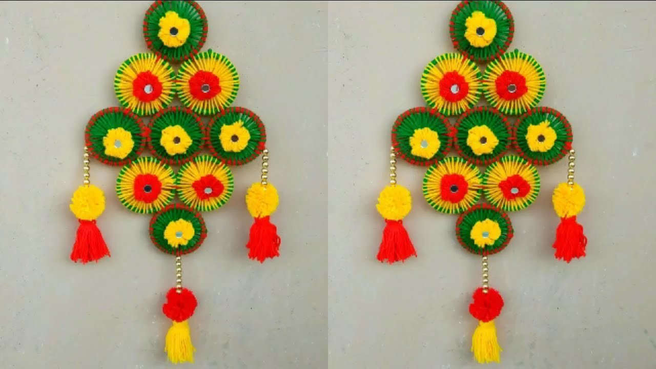 DIY - TUTORIAL WALL HANGING TORAN CRAFT MAKING ||HOW TO MAKE BEAUTIFUL ...