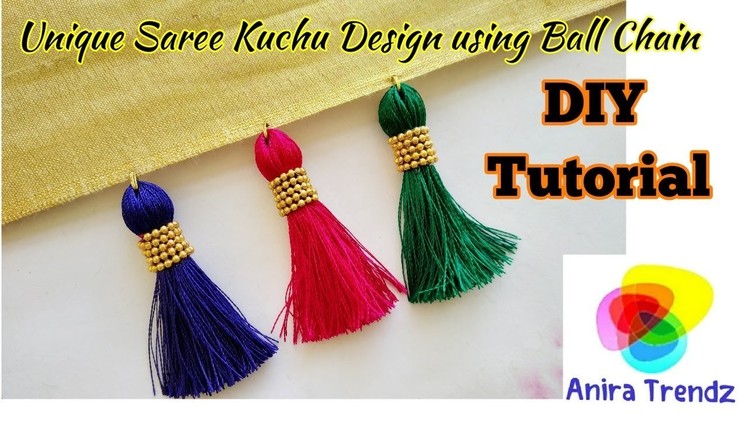 DIY Unique Ball Chain Saree Kuchu Tutorial | Trendy Saree Tassel Making at home