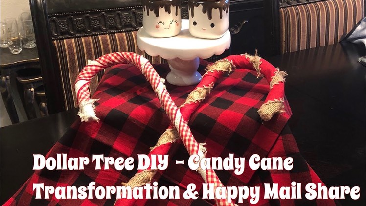 Dollar Tree Tutorial  DIY  Candy Cane Transformation & Happy Mail Share!