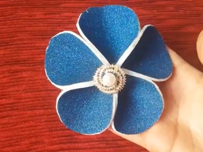 Glitter foaming sheet flower making | craft videos