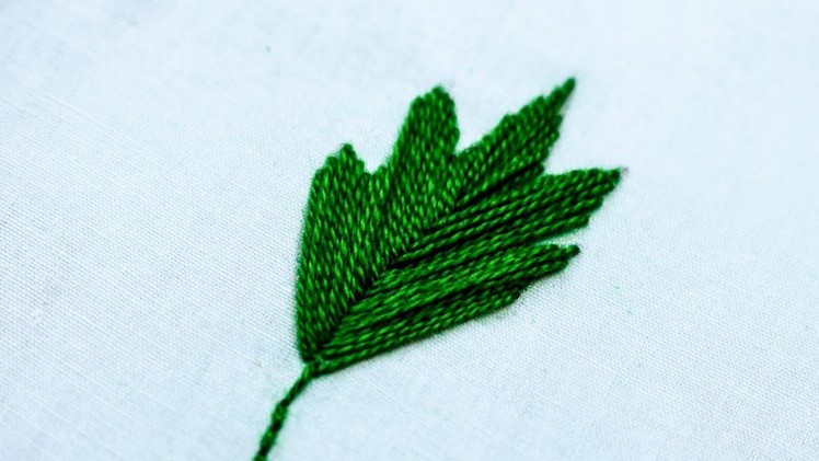 Hand embroidery fishbone leaf stich #Simple Trick Fishbone stich tutorial Craft Express