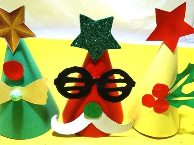 Handmade christmas paper cap - diy santa claus cap from paper | christmas craft ideas- Tuber Tip